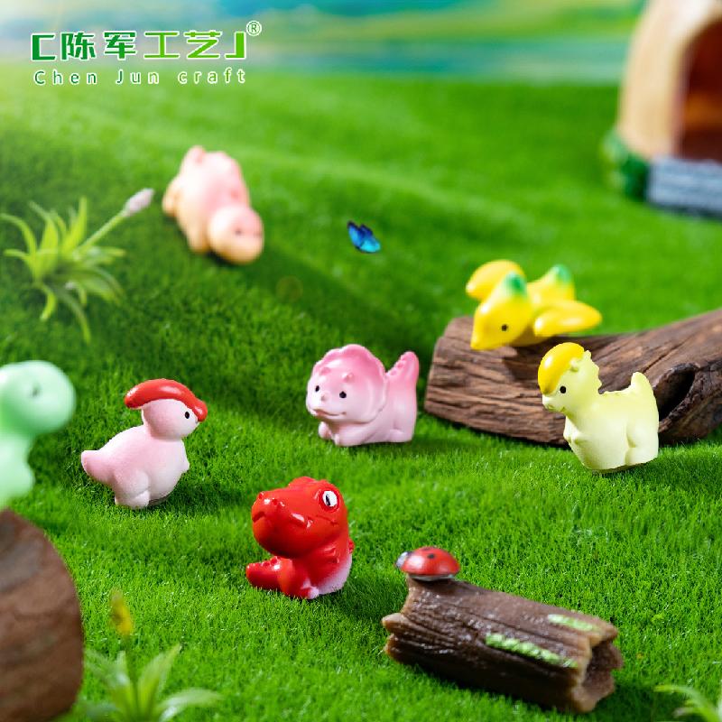 Phụ Kiện Tiểu Cảnh 跨境新品微景观创意三角龙剑龙多彩恐龙 DIY装饰品配件迷你小摆件