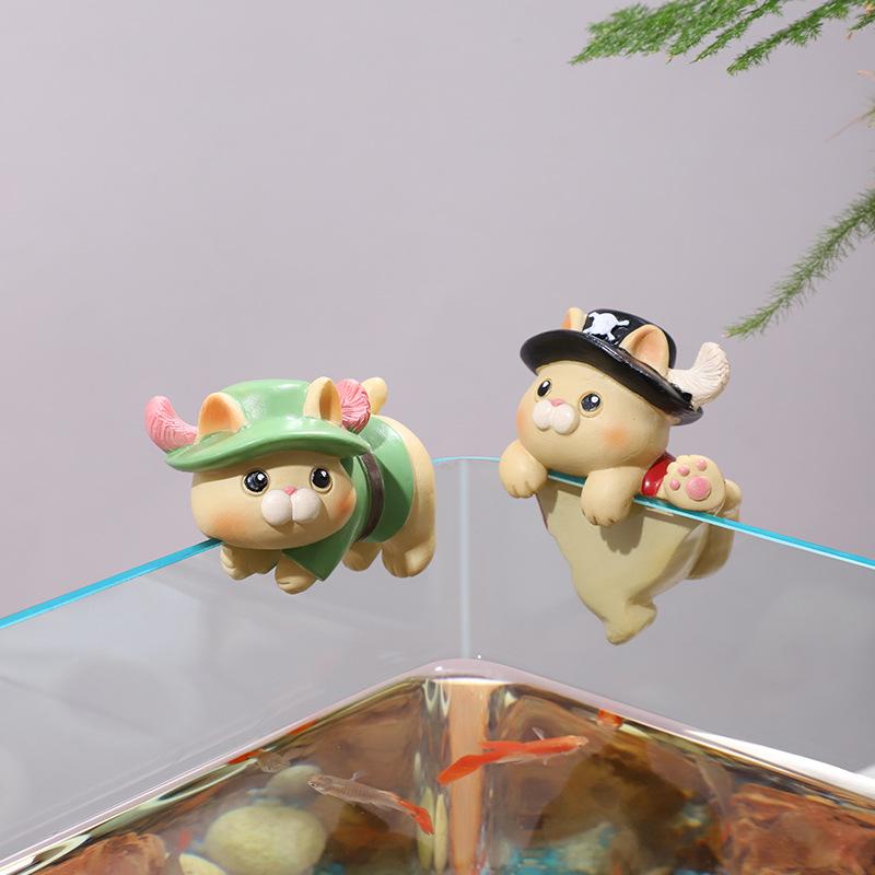 Chậu Cây Resin Móc trang trí mèo leo bể resin, phụ kiện tiểu cảnh hồ cá, trang trí chậu cây và sân vườn (RG-117)