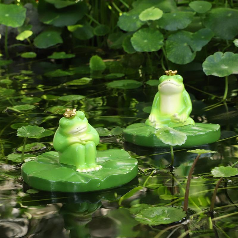 Chậu Cây Resin Tượng ếch resin nổi mặt nước, phụ kiện tiểu cảnh hồ cá, ao sân vườn và bể nước (RG-219)