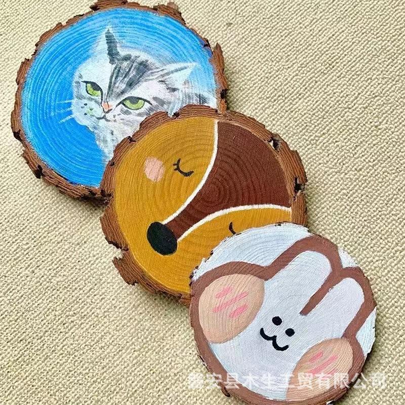 Trang Trí Noel Mảnh gỗ tròn DIY: gỗ nguyên khối, mộc, phẳng, hoàn hảo cho trang trí, nền và vẽ tay, nhập khẩu số lượng lớn.