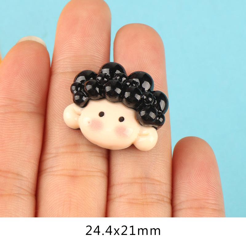 新款亮面女孩头 diy奶油胶自制手机壳发夹饰品树脂配件批发