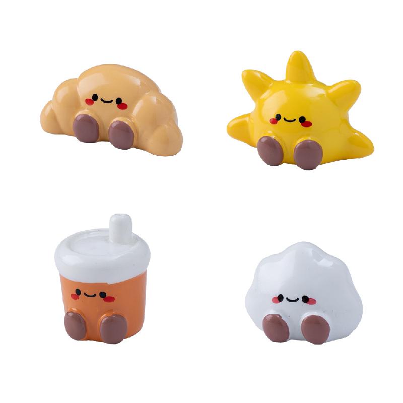 微景观创意治愈小动物牛角包太阳萌粒 DIY装饰品挂配件迷你小摆件