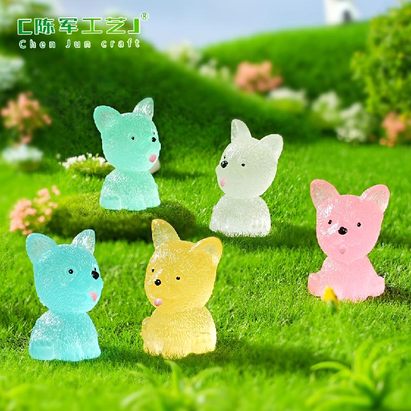 微景观创意夜光小狗园艺造景 DIY装饰品配件迷你汽车载桌面小摆件