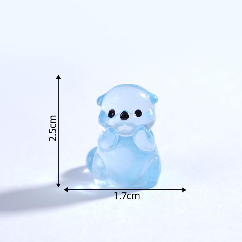 Tiểu cảnh hải otter phát sáng DIY, phụ kiện tiểu cảnh mini resin micro bottle treo bàn đáng yêu (ZC-1453)
