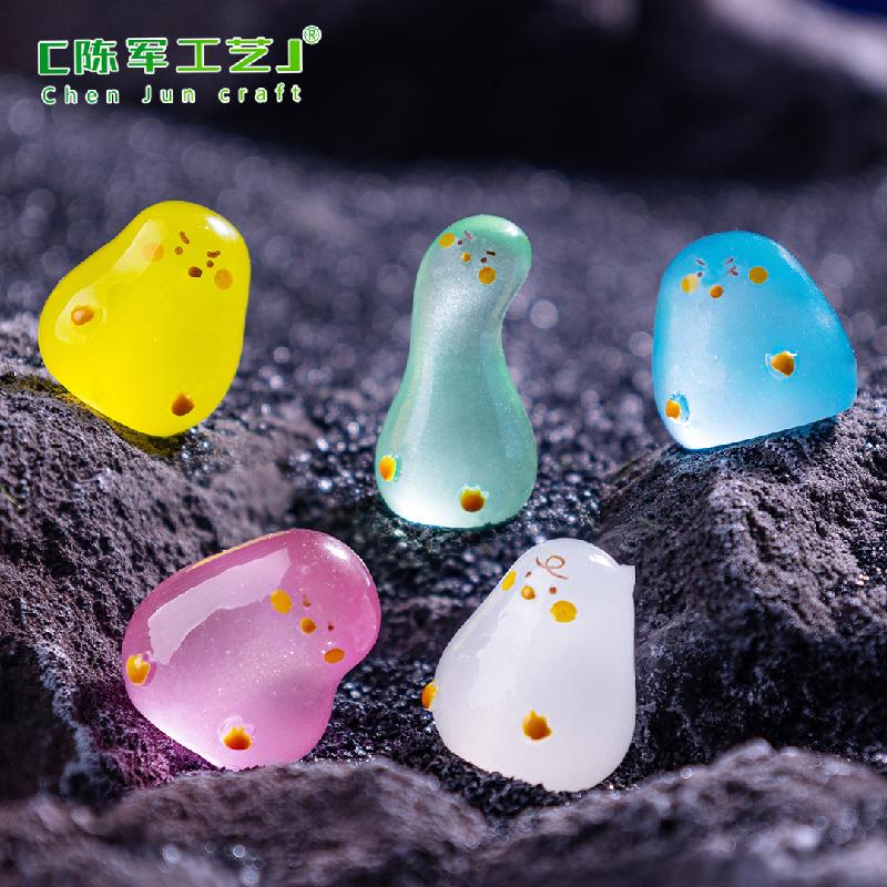 Phụ Kiện Tiểu Cảnh 微景观创意夜光搞怪小白鸭盲袋 DIY装饰品挂配件迷你装饰品小摆件