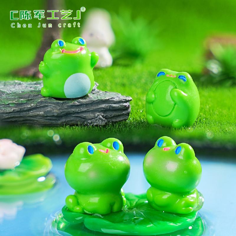 Phụ Kiện Tiểu Cảnh 苔藓微景观创意可爱大眼蛙鱼缸造景 DIY装饰品配件迷你桌面小摆件