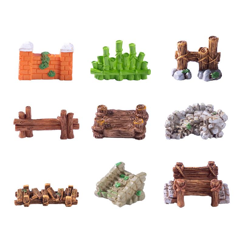 Tiểu cảnh cầu gỗ, hàng rào, sân vườn DIY, phụ kiện bàn mini tiểu cảnh thu nhỏ (ZC-173)