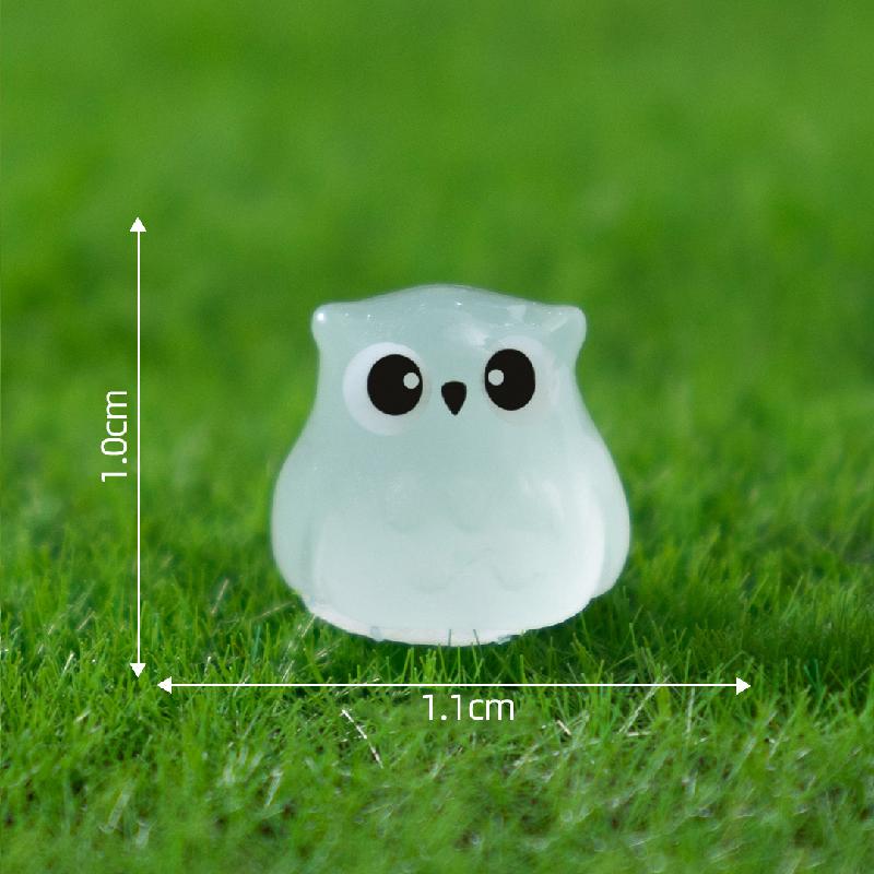 Tiểu cảnh cú mèo phát sáng DIY, phụ kiện tiểu cảnh mini treo bàn resin garden cute (ZC-1395)