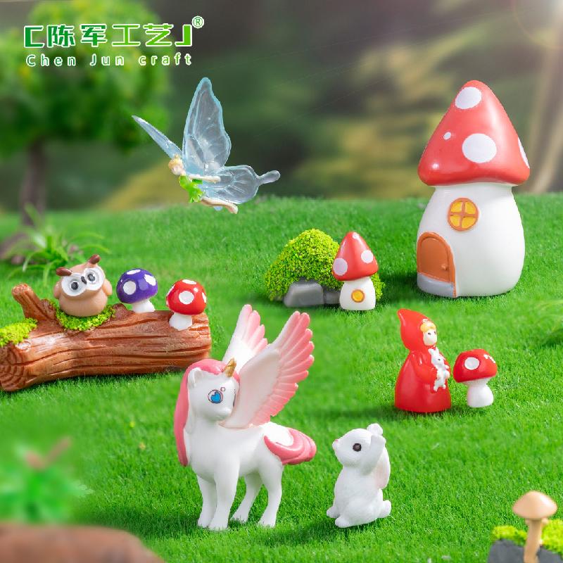 Phụ Kiện Tiểu Cảnh 跨境外贸微景观创意独角兽精灵园艺造景 DIY装饰品配件迷你小摆件