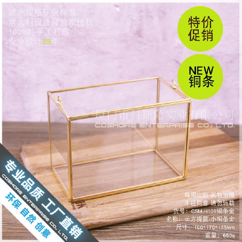 Chậu Đa Giác Nhà kính chữ nhật mini Bắc Âu, đèn nến decor (DG-150)
