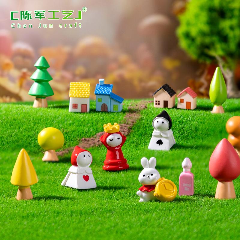 跨境微景观创意房子小树棋子园艺造景 DIY装饰品挂配件迷你小摆件