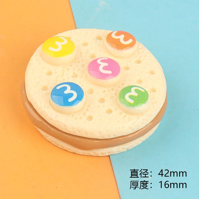 仿真食玩趣味M豆夹心饼干奶油胶diy手机壳发夹头饰鞋扣吊坠挂件批