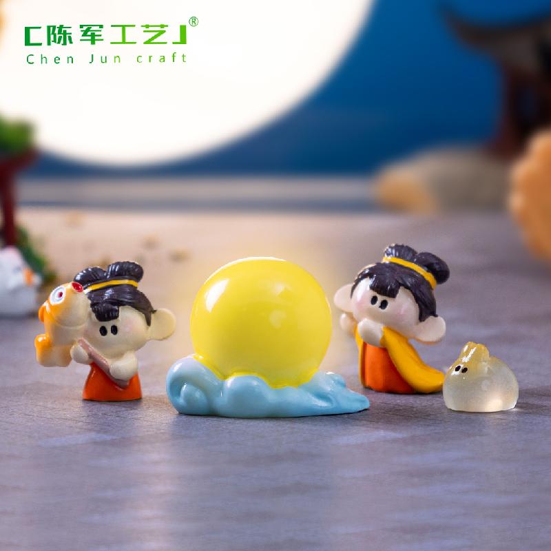 Phụ Kiện Tiểu Cảnh 微景观创意小嫦娥兔子中秋节日造景 DIY装饰品配件微缩迷你小摆件