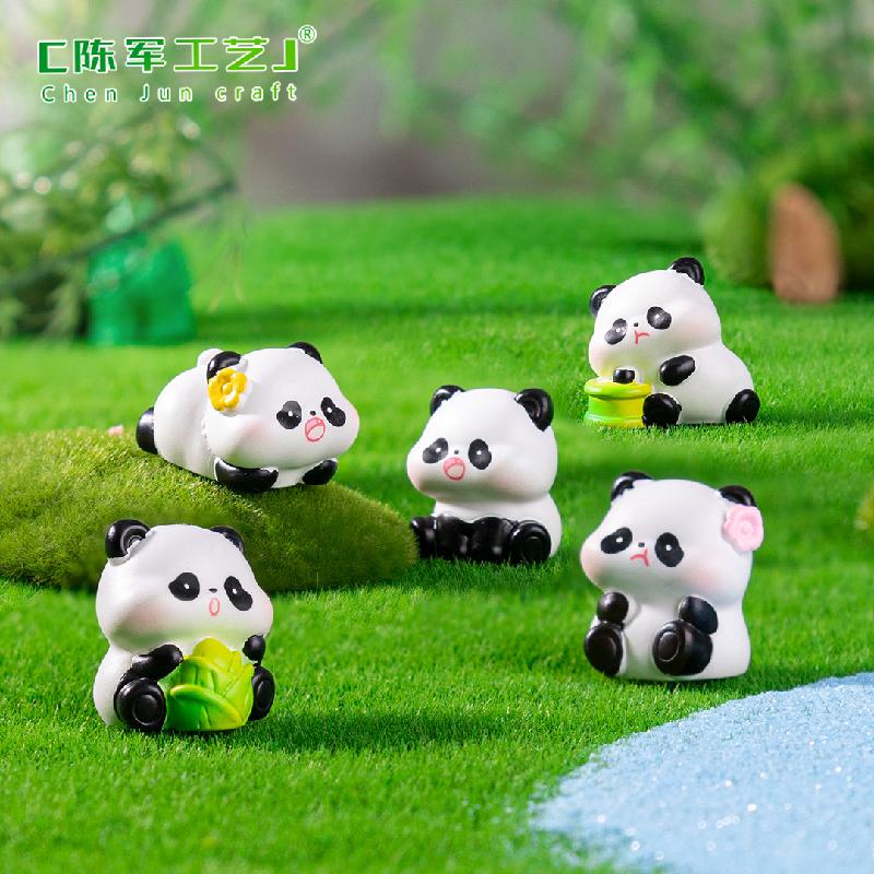 Phụ Kiện Tiểu Cảnh 微景观创意可爱熊猫公仔园艺造景 DIY装饰品挂配件迷你桌面小摆件