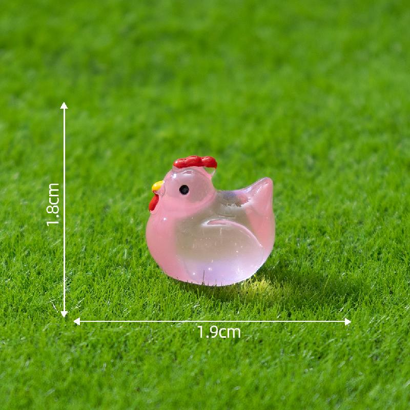 Tiểu cảnh gà con phát sáng DIY, phụ kiện tiểu cảnh mini garden resin treo bàn đáng yêu (ZC-1410)