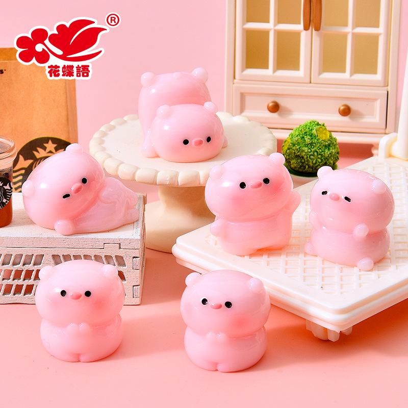 Phụ Kiện Nhỏ Xinh Heo hồng mini resin, mô hình để bàn, blind box, phụ kiện DIY (NX-605)