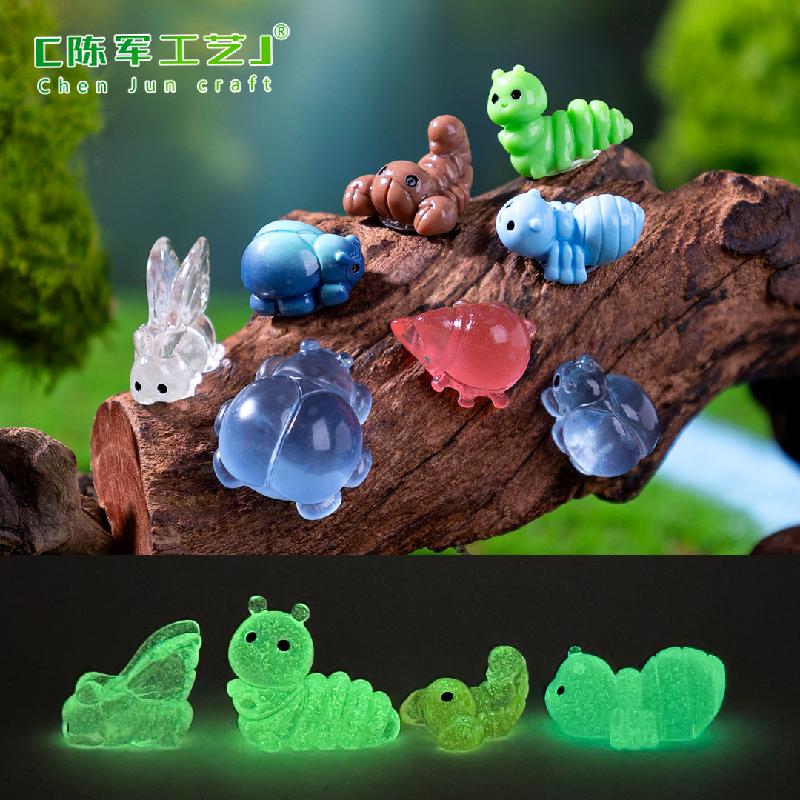 Phụ Kiện Tiểu Cảnh 微景观创意仿真夜光昆虫蚂蚁毛毛虫 DIY装饰品配件迷你桌面小摆件
