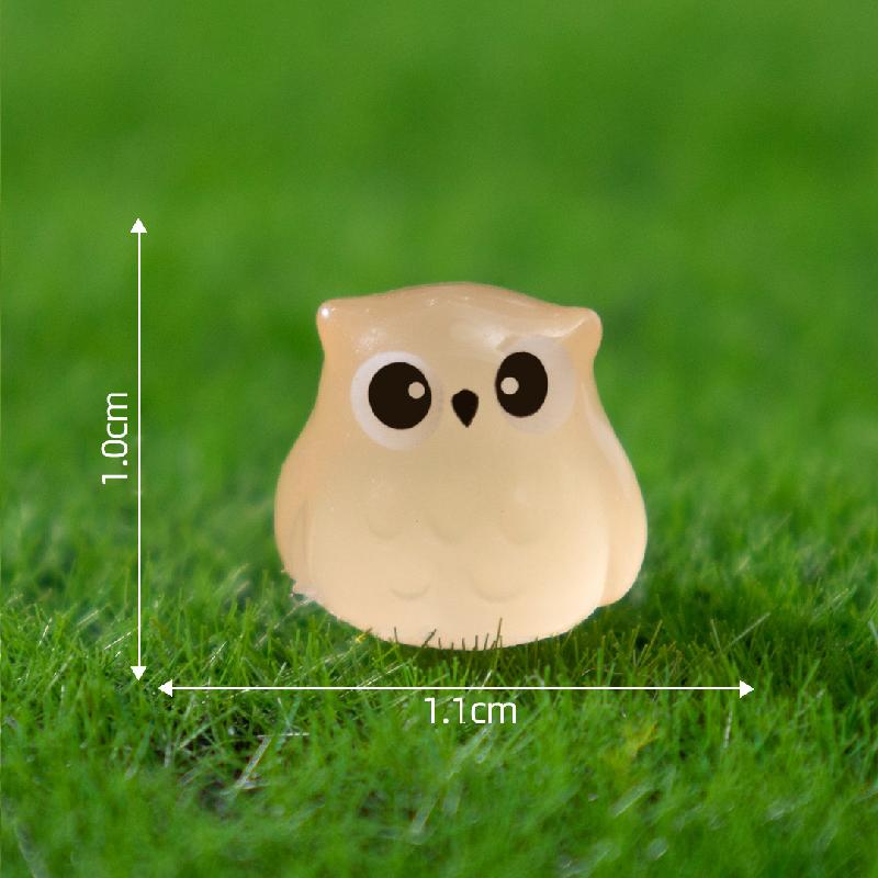 Tiểu cảnh cú mèo phát sáng DIY, phụ kiện tiểu cảnh mini treo bàn resin garden cute (ZC-1395)