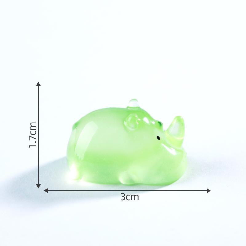 Tiểu cảnh tê giác phát sáng DIY, phụ kiện tiểu cảnh mini resin garden treo bàn đáng yêu cute (ZC-1451)