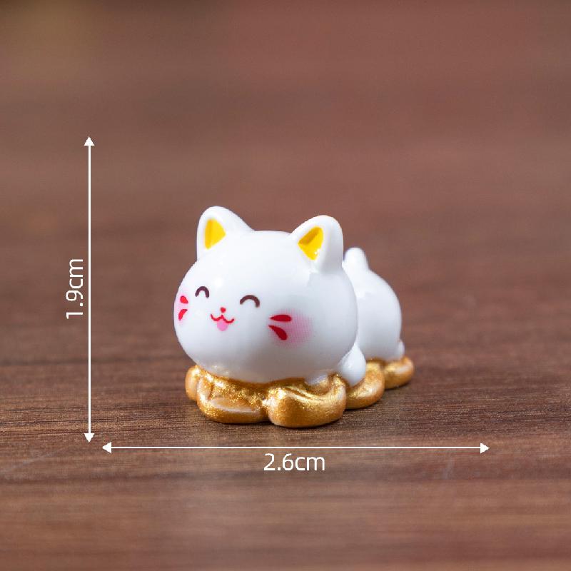 微景观创意新年招财小猫公仔萌粒 DIY装饰品挂配件迷你桌面小摆件