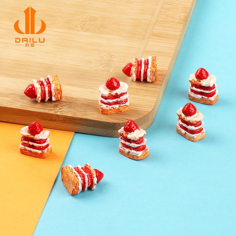 Charm bánh dâu 3 tầng DIY tiểu cảnh đồ chơi (FF-53)