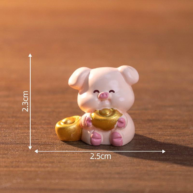 Tiểu cảnh 12 con giáp, đồng tiền vàng DIY, búp bê xe hơi, bàn tiểu cảnh mini (ZC-678)