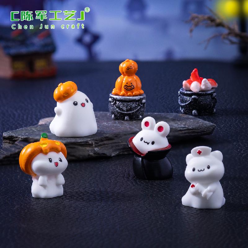 Phụ Kiện Tiểu Cảnh 跨境新品微景观创意吸血鬼南瓜幽灵DIY装饰品配件迷你小摆件