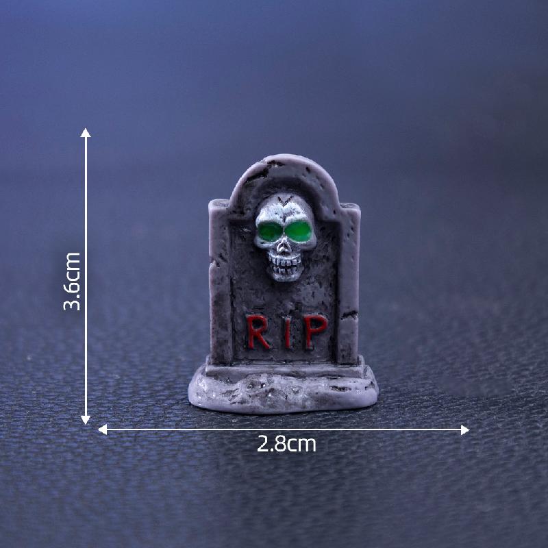 Cặp xương sọ Halloween, tiểu cảnh DIY, phụ kiện bàn mini đáng yêu (ZC-97)