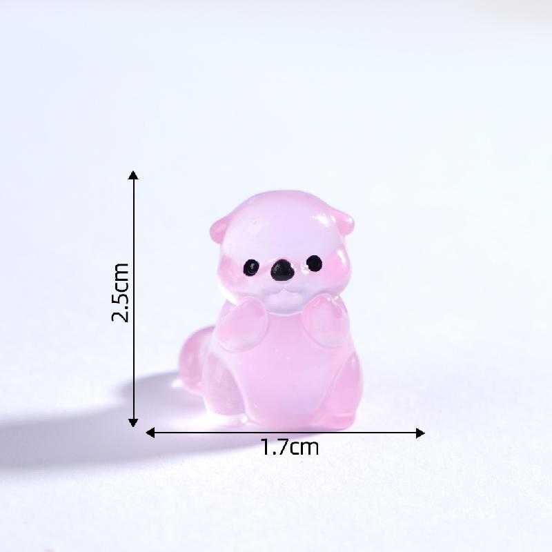 Tiểu cảnh hải otter phát sáng DIY, phụ kiện tiểu cảnh mini resin micro bottle treo bàn đáng yêu (ZC-1453)