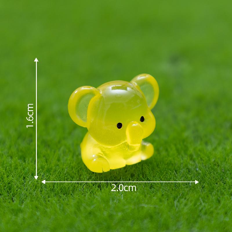 Tiểu cảnh voi phát sáng DIY, phụ kiện tiểu cảnh mini treo bàn resin đáng yêu (ZC-1079)