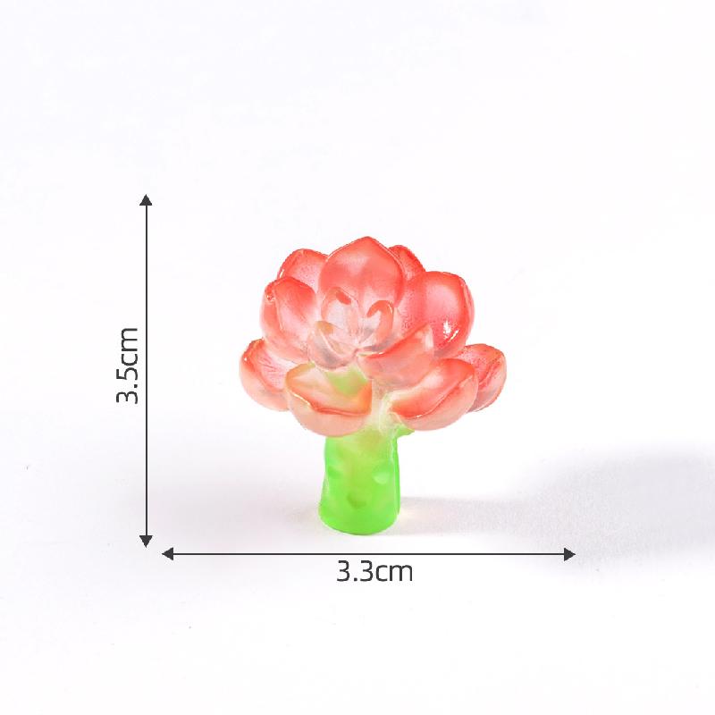 Tiểu cảnh sen đá phát sáng DIY, phụ kiện tiểu cảnh mini chậu hoa bàn đáng yêu (ZC-902)