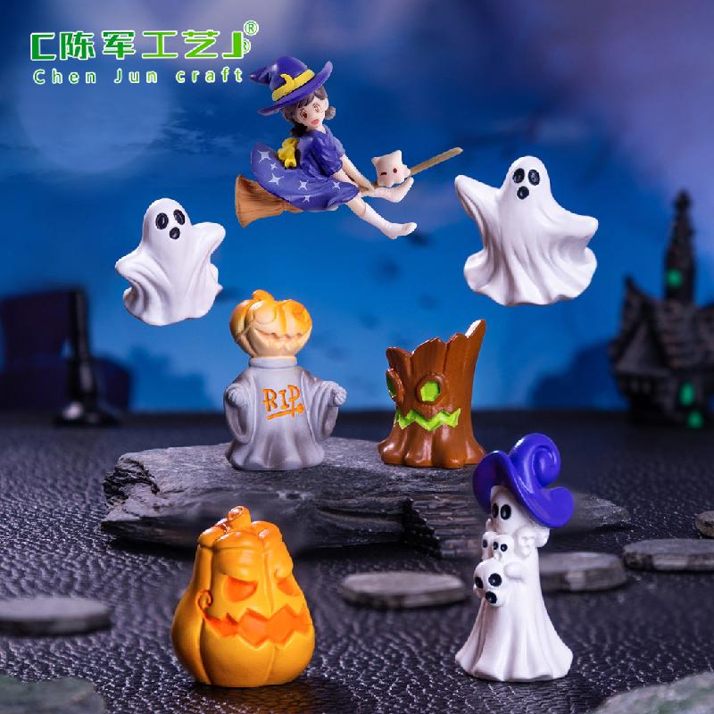 Tiểu cảnh Halloween bí ngô ma quỷ, trang trí DIY mini (ZC-107)