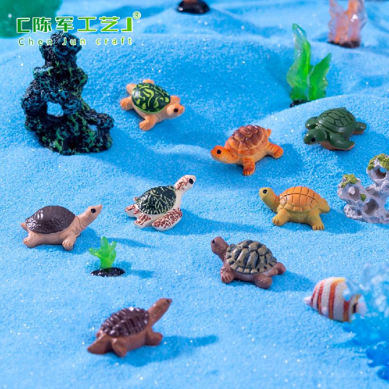 Phụ Kiện Tiểu Cảnh 微景观创意仿真海龟小乌龟海洋动物 鱼缸造景DIY装饰品配件小摆件