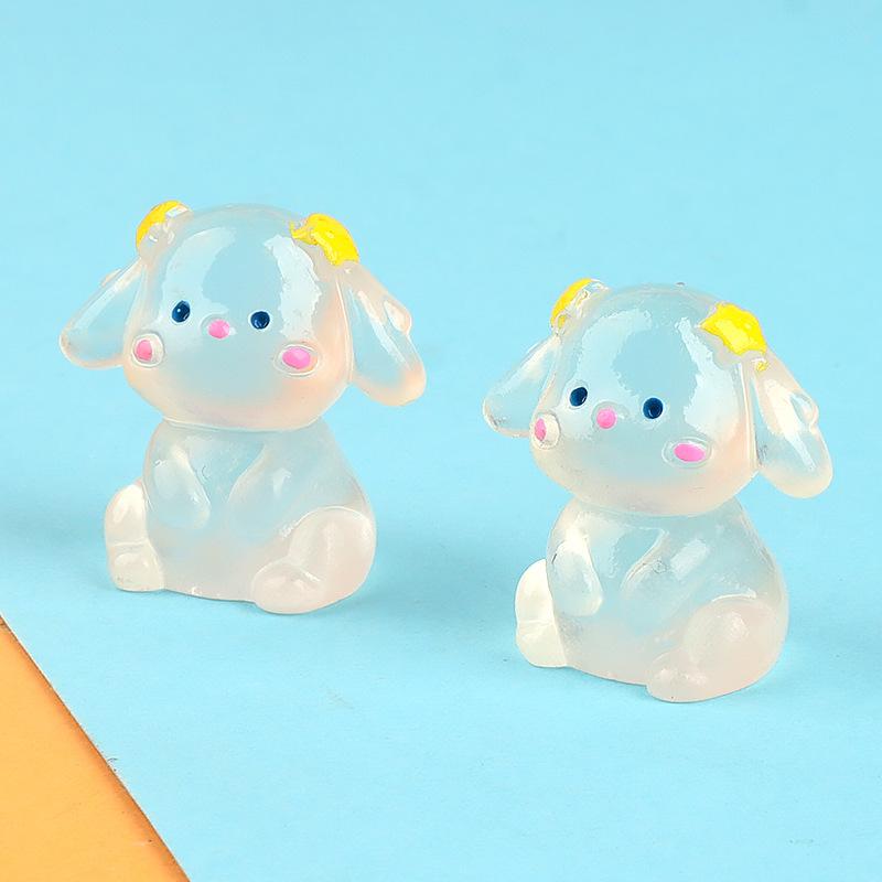 Charm thỏ phát sáng DIY tiểu cảnh xe hơi (FF-359)