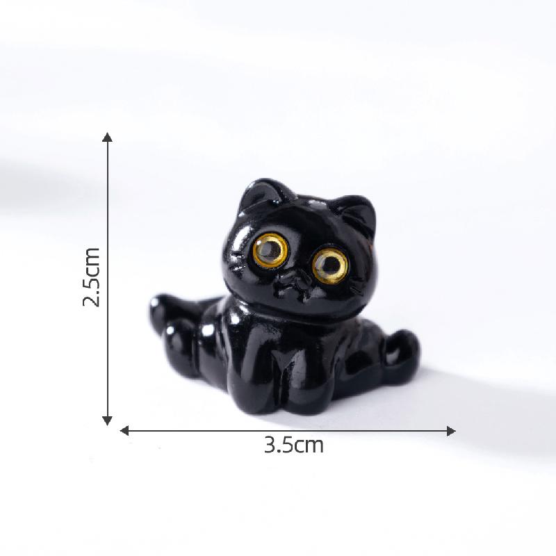 Tiểu cảnh mèo đen dễ thương, búp bê DIY, phụ kiện xe hơi tiểu cảnh mini bàn (ZC-404)