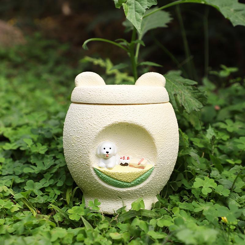 Chậu Cây Resin Hũ đựng tro cốt chó mèo resin, hũ tưởng niệm thú cưng, đồ tang lễ thú cưng (RG-8)