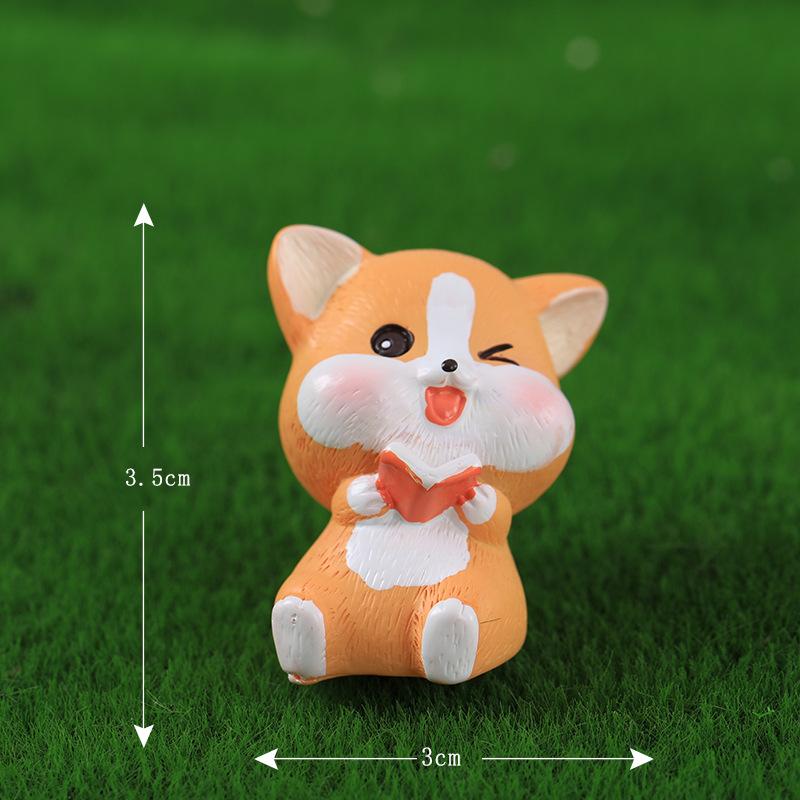 Tiểu cảnh chó Corgi đáng yêu resin trang trí chậu cây (ZC-668)