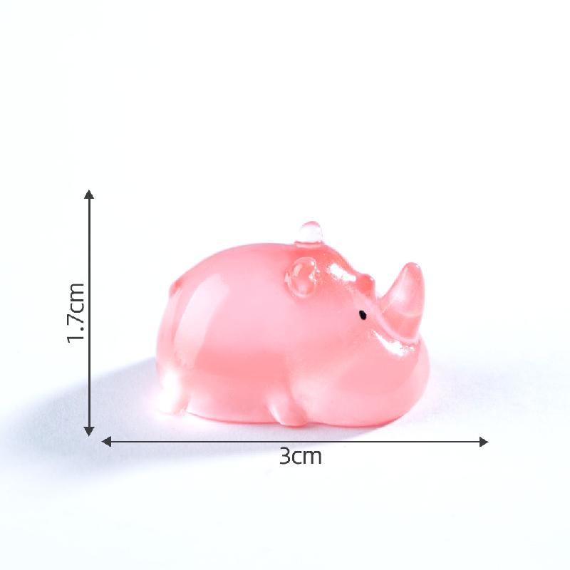 Tiểu cảnh tê giác phát sáng DIY, phụ kiện tiểu cảnh mini resin garden treo bàn đáng yêu cute (ZC-1451)