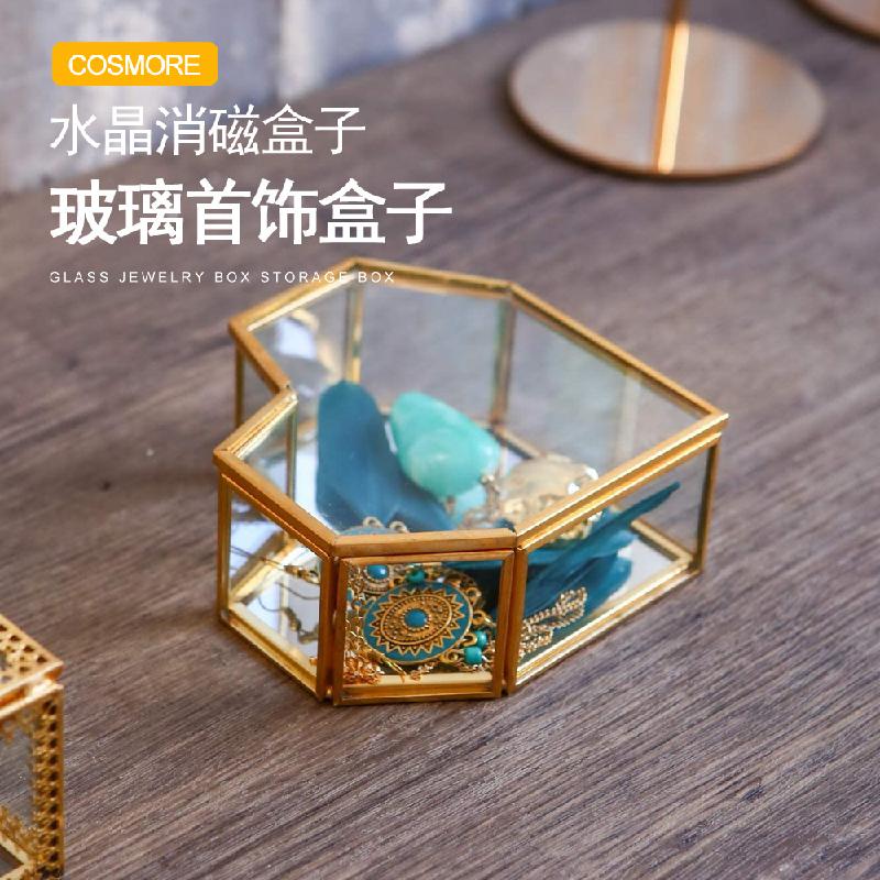 Chậu Đa Giác DG-35 Hộp trang sức nhỏ phong cách Á Đông cổ điển, sáng tạo, tình yêu, thủy tinh