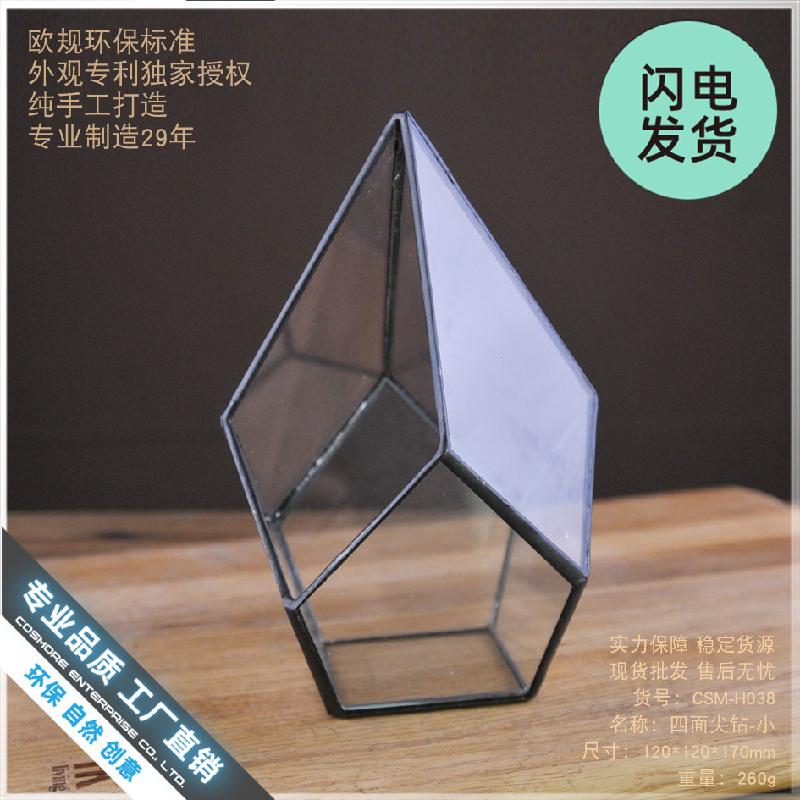 Chậu Đa Giác Bình hoa kính trong suốt đa năng, chậu sen đá, tiểu cảnh mini (DG-50)