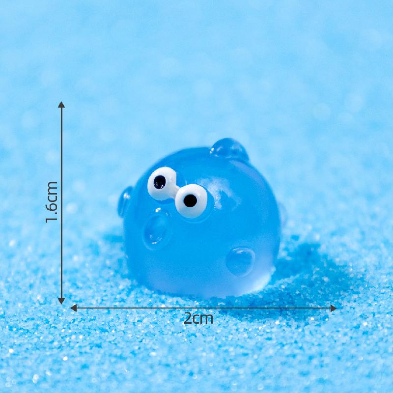 Tiểu cảnh cá mập tròn phát sáng DIY, phụ kiện tiểu cảnh mini resin bàn garden đáng yêu (ZC-1408)