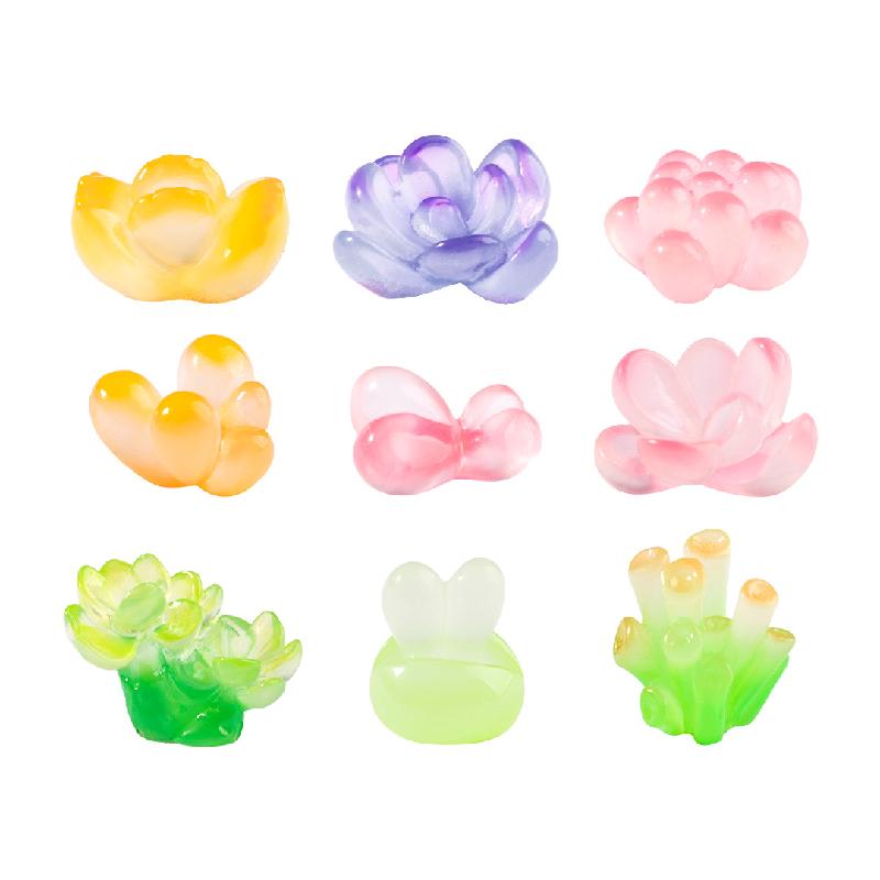 Tiểu cảnh sen đá phát sáng DIY, phụ kiện tiểu cảnh mini chậu hoa bàn đáng yêu (ZC-902)