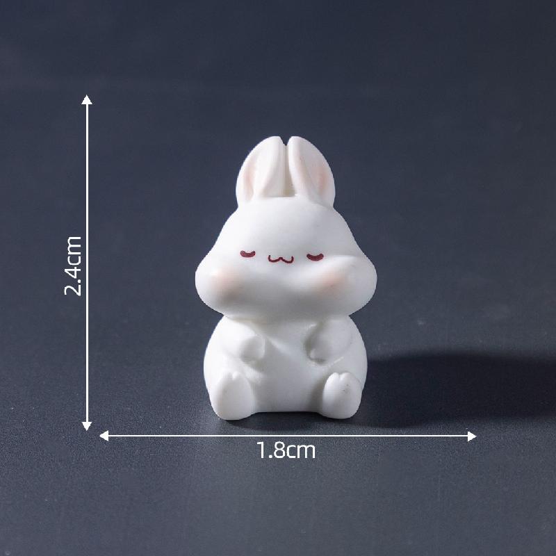 Tiểu cảnh thỏ trung thu, bánh trung thu DIY, phụ kiện treo xe tiểu cảnh mini (ZC-735)