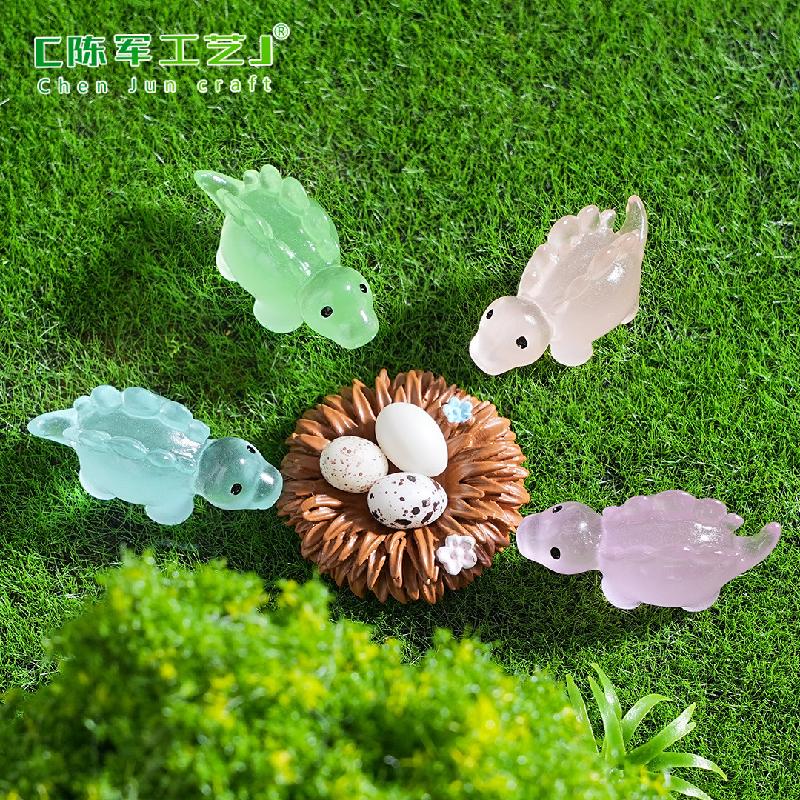 Phụ Kiện Tiểu Cảnh 外贸新品微景观创意夜光小恐龙萌粒盲袋 DIY装饰品配件迷你小摆件