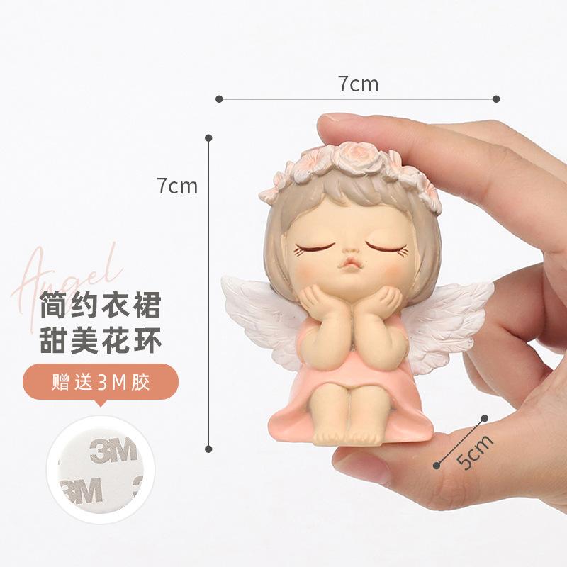 Chậu Cây Resin Tượng thiên thần nhỏ resin, đồ trang trí bàn phòng khách, phụ kiện DIY và quà tặng (RG-118)