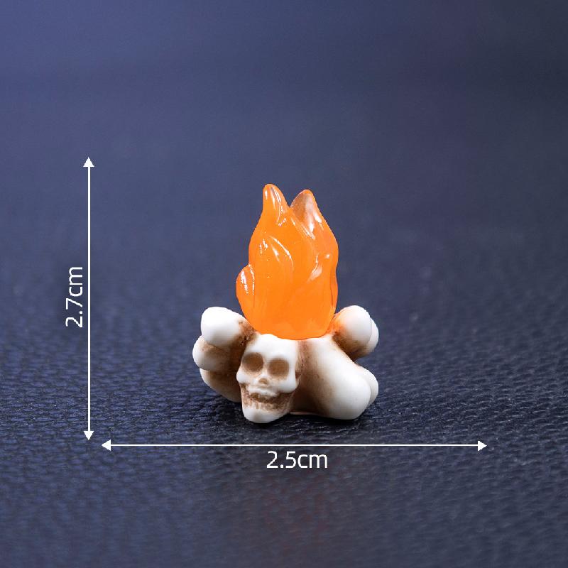 Cặp xương sọ Halloween, tiểu cảnh DIY, phụ kiện bàn mini đáng yêu (ZC-97)