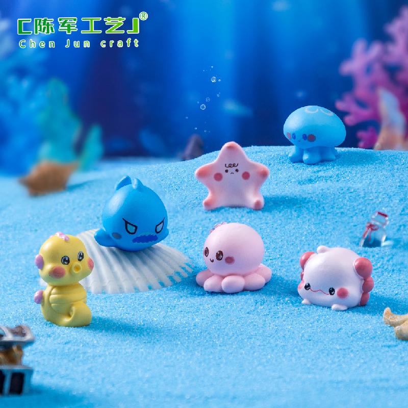 Phụ Kiện Tiểu Cảnh 微景观创意多彩六角龙海洋动物造景 DIY装饰品配件迷你桌面小摆件