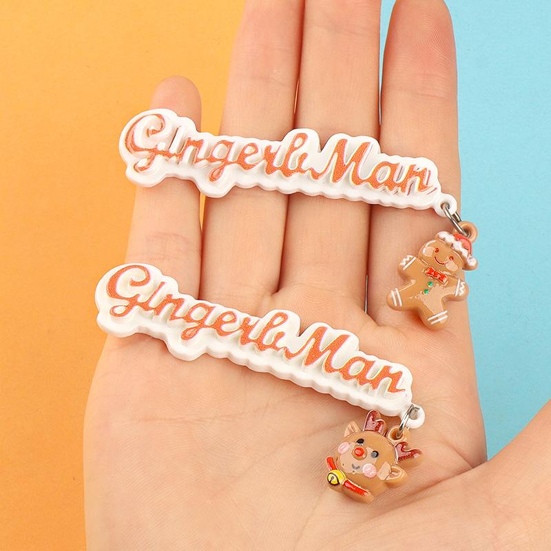 Charm LaBuBu 新款圣诞字母牌带吊坠系列 奶油胶手机壳diy树脂配件钥匙扣挂件