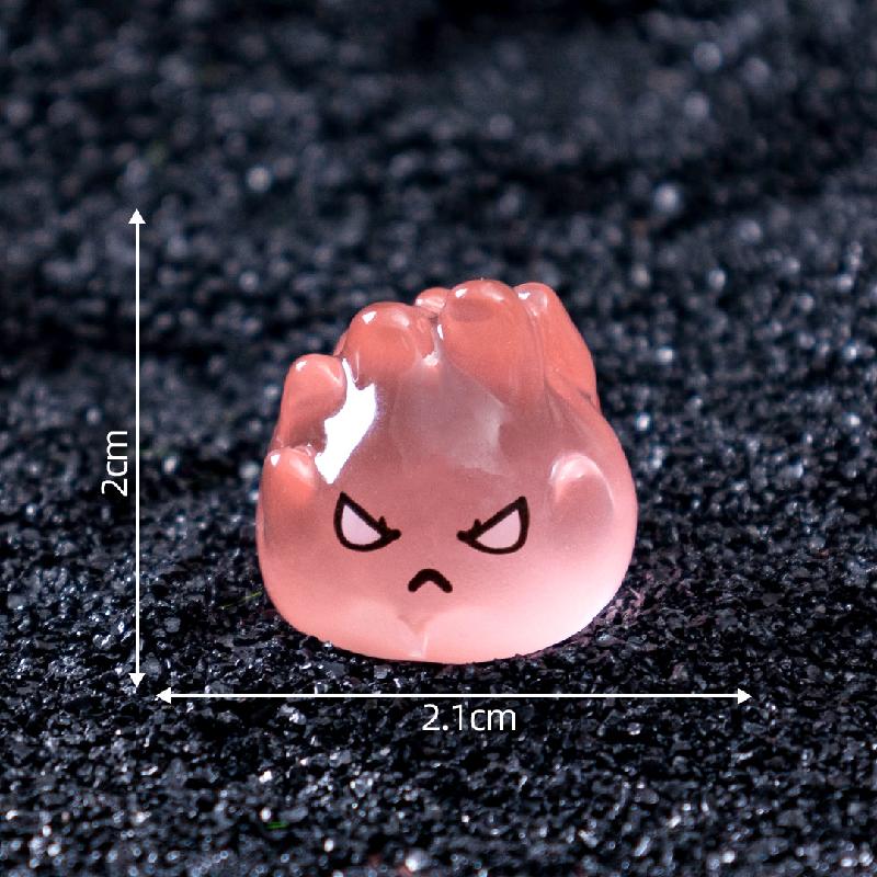 Tiểu cảnh lửa Halloween phát sáng DIY, phụ kiện tiểu cảnh mini treo bàn resin cute (ZC-1428)