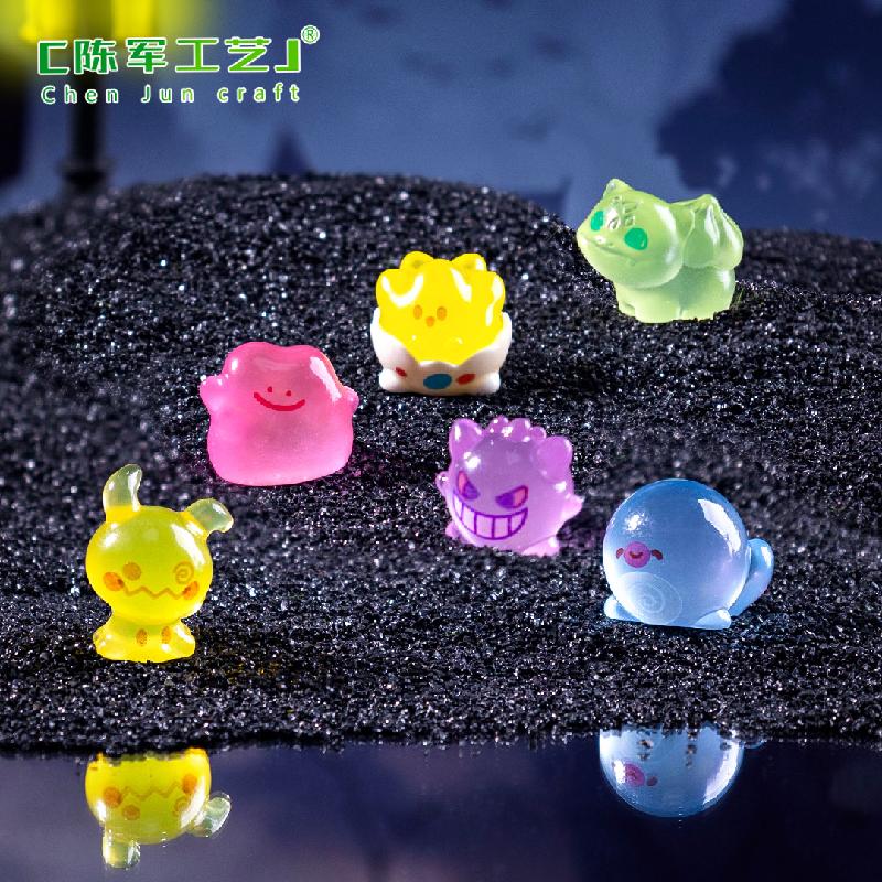 Phụ Kiện Tiểu Cảnh 跨境新品微景观创意夜光小精灵万圣节造景 DIY装饰配件迷你小摆件